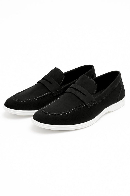 Suede Penny Loafers Black