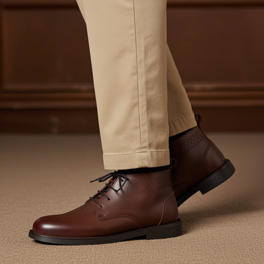 MEARS LEATHER CHUKKA BOOTS BROWN - MearsShoes