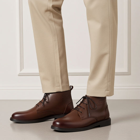 MEARS LEATHER CHUKKA BOOTS BROWN - MearsShoes