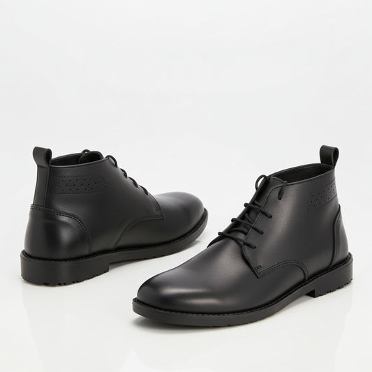 MEARS LEATHER CHUKKA BOOTS BLACK - MearsShoes