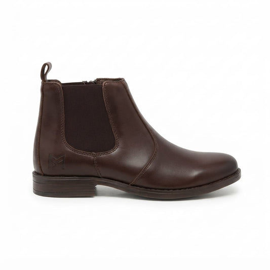 ERA BROWN LEATHER CHELSEA BOOTS ZIP